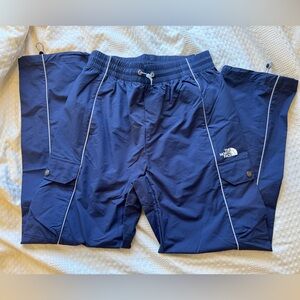 The North Face Navy Blue Cargo Track Pants with White Piping